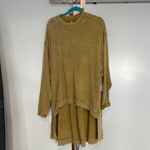 Free People Olive Green Oversized Sweatshirt